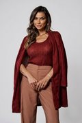 CONJUNTO TRICOT CARDIGAN COM REGATA
