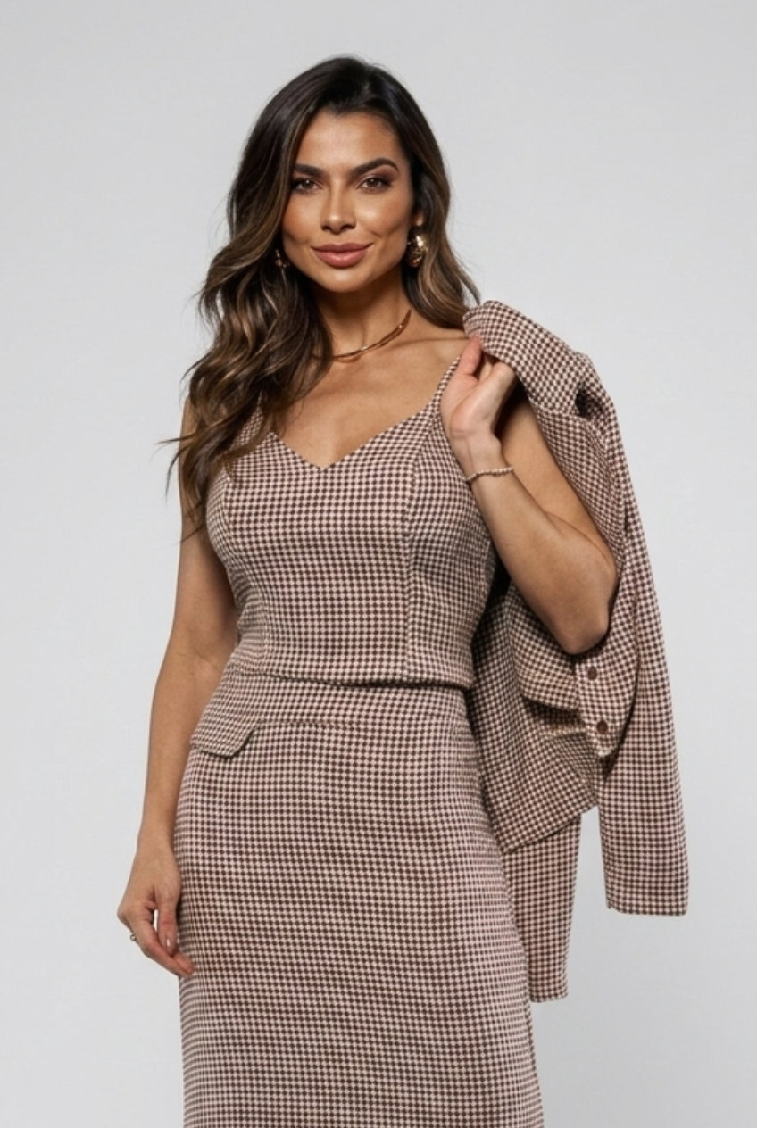 CROPPED ALÇA LARGA TWEED