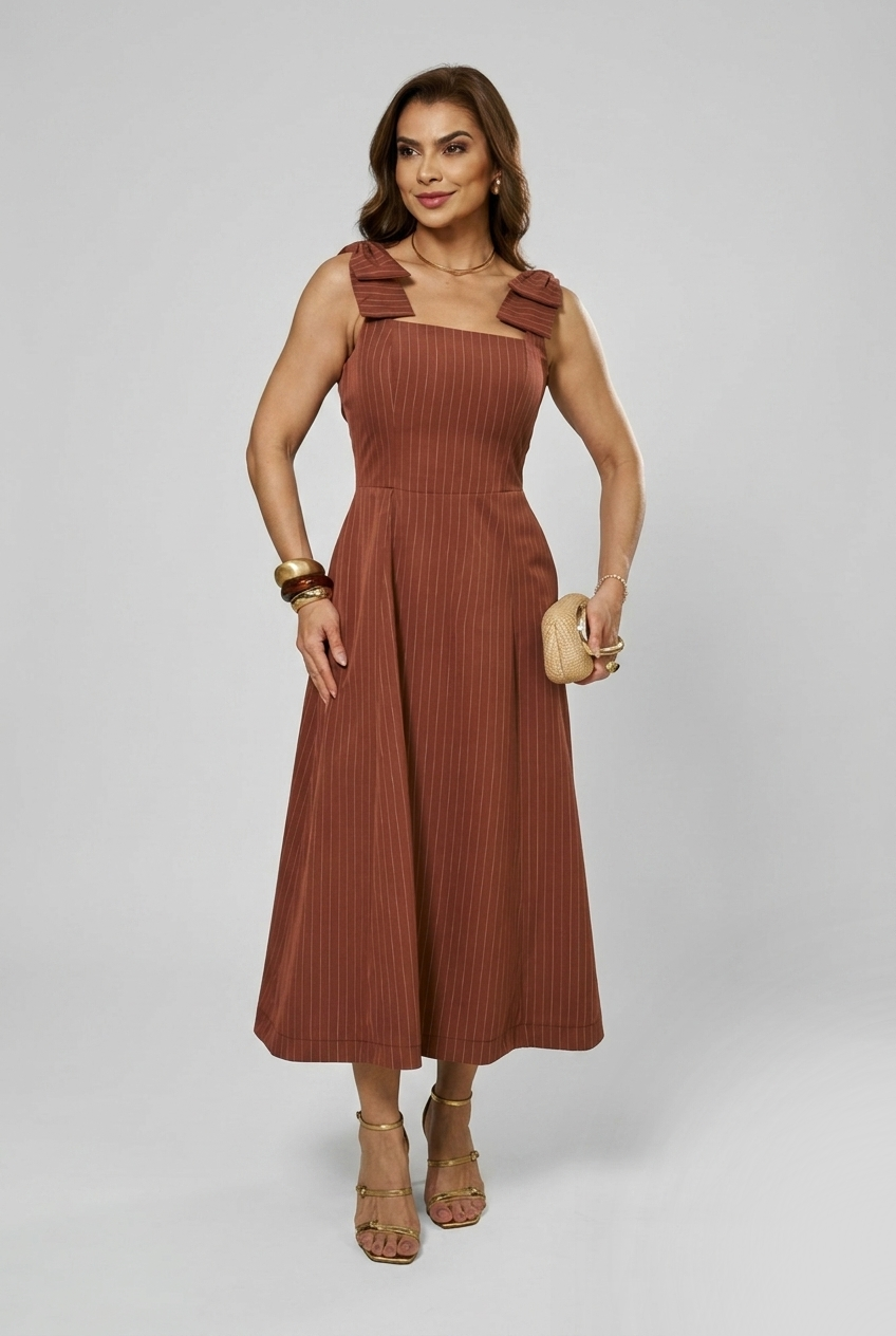 VESTIDO ALFAIATARIA RISCA DE GIZ