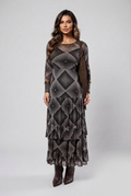 VESTIDO MAXI MIDI TULE ESTAMPADO