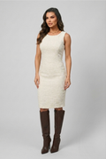 VESTIDO MIDI TWEED LISO