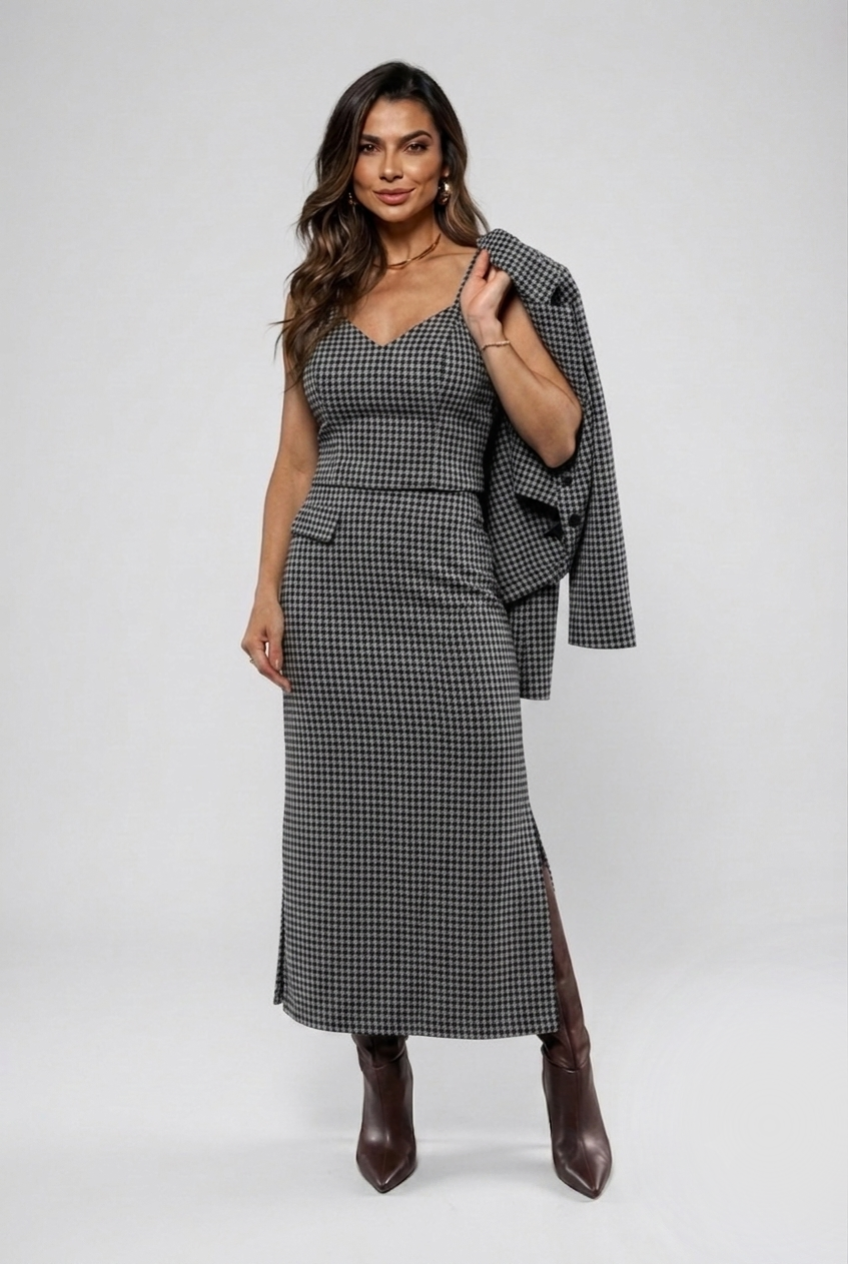 CROPPED ALÇA LARGA TWEED