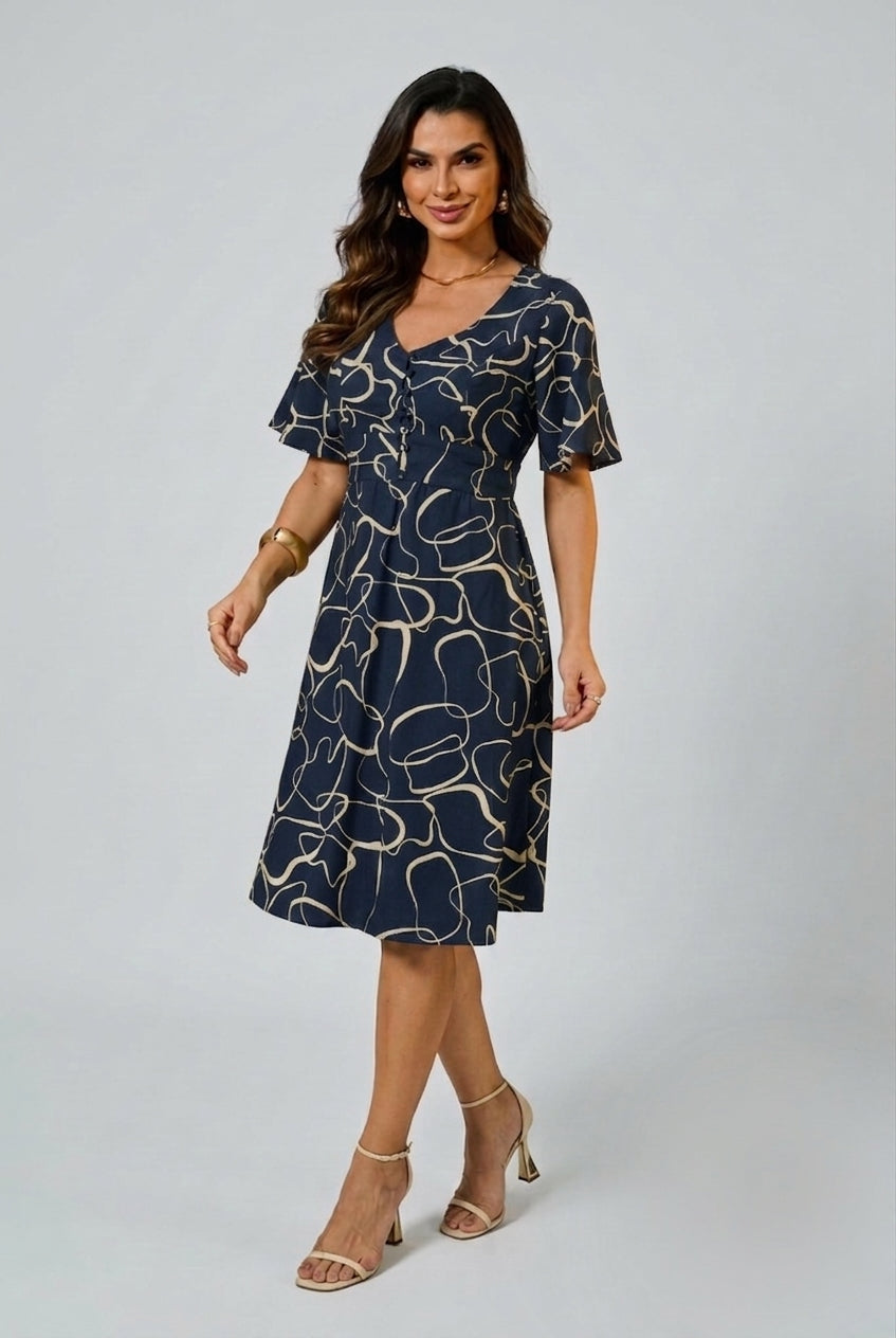 VESTIDO EVASÊ ESTAMPADO