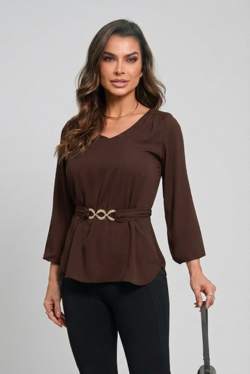 BLUSA COM CINTO